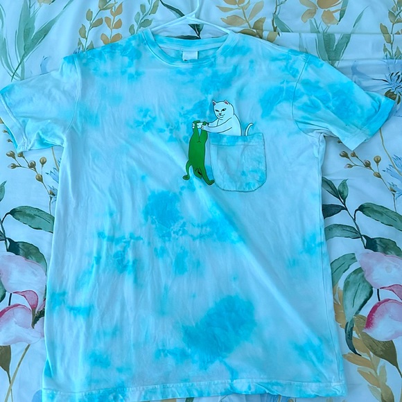 RIPNDIP White/Blue T-Shirt - Picture 1 of 1